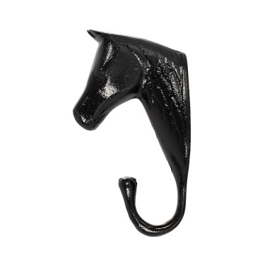 Gancho para Cabezada Cabeza de Caballo en Aluminio de Color Umbria Equitazione Negro
