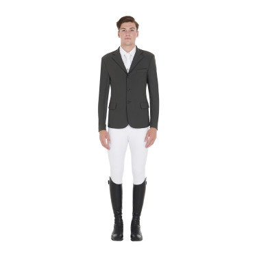 Chaqueta de concurso para Hombre de Tejido Elástico con Bolsillos con Cremallera Equestro Gris