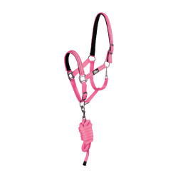 Cabezada Sintética con Cuerda Reflectante Supreme Rosa