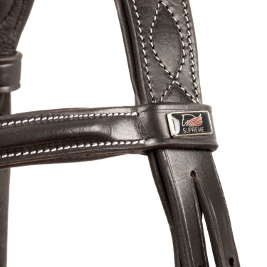 Brida Supreme con Costura de Contraste y Riendas Supreme Castaño Marr&amp;oacute;n