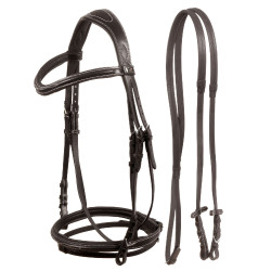 Brida Supreme con Costura de Contraste y Riendas Supreme Castaño Marr&amp;oacute;n