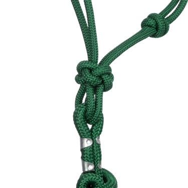 Cabezada de cuerda anudada con ramal Pool's Caza verde