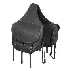 Alforja de Silla de Ternera Cierre 3 Correas Pool's Negro