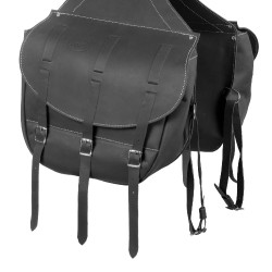 Alforja de Silla de Ternera Cierre 3 Correas Pool's Negro