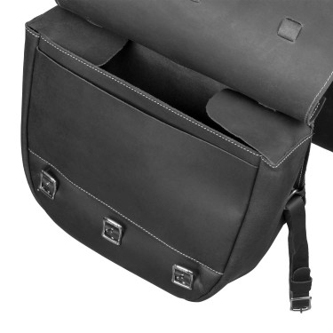 Alforja de Silla de Ternera Cierre 3 Correas Pool's Negro