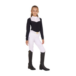 Polo de concurso para niña con strass Equestro Negro