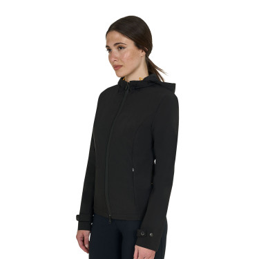 Chaqueta softshell entallada con cremallera cortaviento para mujer Equestro Negro