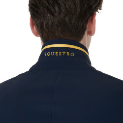 Chaqueta de competición perforada para hombre en tejido técnico Equestro Americana marina Azul marino
