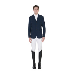 Chaqueta de competición perforada para hombre en tejido técnico Equestro Americana marina Azul marino