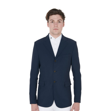 Chaqueta de competición perforada para hombre en tejido técnico Equestro Americana marina Azul marino Chaqueta de competición perforada para hombre en tejido técnico Equestro Americana marina Azul marino