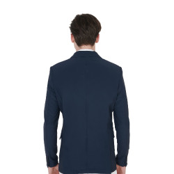Chaqueta de competición perforada para hombre en tejido técnico Equestro Americana marina Azul marino Chaqueta de competición perforada para hombre en tejido técnico Equestro Americana marina Azul marino