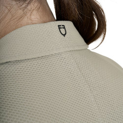 Chaqueta de concurso perforada para mujer con 4 botones Equestro Oxford tostado Rosa