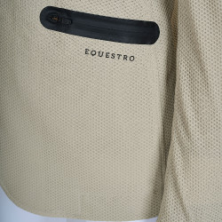 Chaqueta de concurso perforada para mujer con 4 botones Equestro Oxford tostado Rosa
