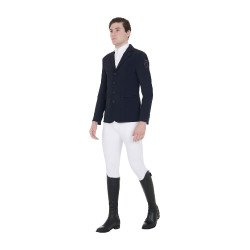 Chaqueta de concurso para hombre con logotipo bordado en contraste Equestro Americana marina Azul marino