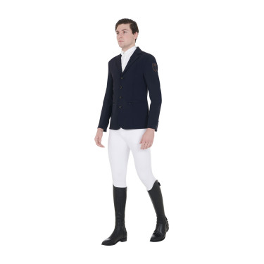 Chaqueta de concurso para hombre con logotipo bordado en contraste Equestro Americana marina Azul marino