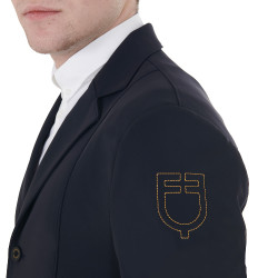 Chaqueta de concurso para hombre con logotipo bordado en contraste Equestro Americana marina Azul marino