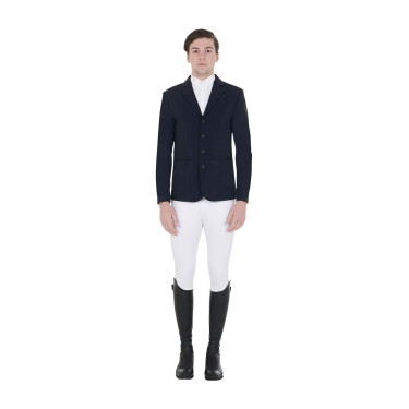 Chaqueta de concurso para hombre con logotipo bordado en contraste Equestro Americana marina Azul marino