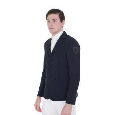 Chaqueta de concurso para hombre con logotipo bordado en contraste Equestro Americana marina Azul marino