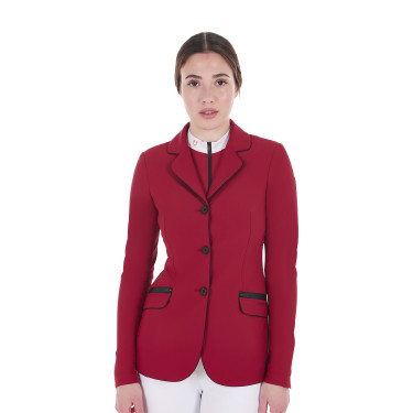 Chaqueta de concurso para mujer en tejido técnico elástico Equestro Scooter Beige