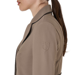 Chaqueta de concurso para mujer en tejido técnico elástico Equestro Nuez Marr&amp;amp;amp;oacute;n