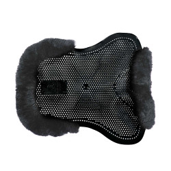 Amortiguador de gel para pony con corte y ribete de piel de oveja Classic Acavallo Negro / Gris