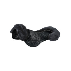 Amortiguador de gel para pony con corte y ribete de piel de oveja Classic Acavallo Negro / Gris