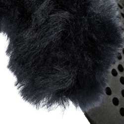 Amortiguador de gel para pony con corte y ribete de piel de oveja Classic Acavallo Negro / Gris