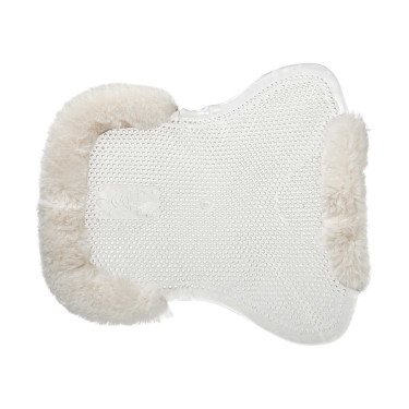 Amortiguador de gel para pony con corte y ribete de piel de oveja Classic Acavallo Blanco / claro Transparente