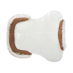 Amortiguador de gel para pony con corte y ribete de piel de oveja Classic Acavallo Blanco / claro Transparente