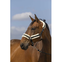 Cabezada de cuadra EQUITHÈME Nylon Mouton Burdeos / blanco