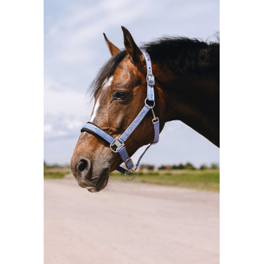 Cabezada de nailon Equithème Jacquard Cielo azul Cabezada de nailon Equithème Jacquard Cielo azul