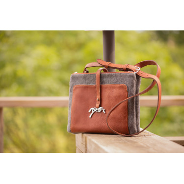 Bolso PENELOPE - Pablito - Tamaño grande Motivo de espiga / coñac Marrón