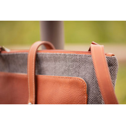 Bolso PENELOPE - Pablito - Tamaño grande Motivo de espiga / coñac Marrón