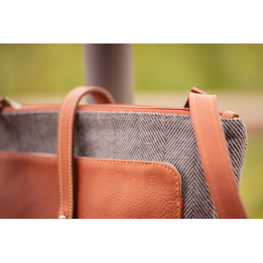 Bolso PENELOPE - Pablito - Tamaño grande Motivo de espiga / coñac Marrón