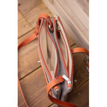 Bolso PENELOPE - Pablito - Tamaño grande Motivo de espiga / coñac Marrón