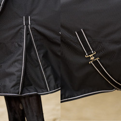 Manta de paddock Imperial Riding Basic con cuello desmontable 200 g Negro