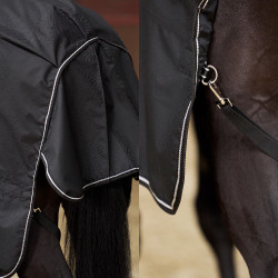 Manta de paddock Imperial Riding Basic con cuello desmontable 200 g Negro