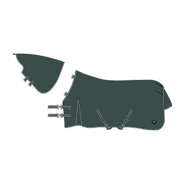 Manta de paddock Imperial Riding Basic con cubrecuellos desmontable Summer Verde Manta de paddock Imperial Riding Basic con cubrecuellos desmontable Summer Verde
