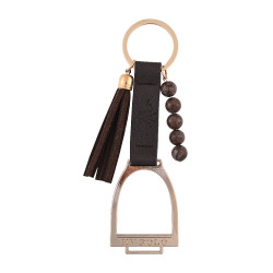 Llavero HV Polo Rubia estribos Madera Beige Llavero HV Polo Rubia estribos Madera Beige