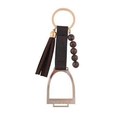 Llavero HV Polo Rubia estribos Madera Beige Llavero HV Polo Rubia estribos Madera Beige