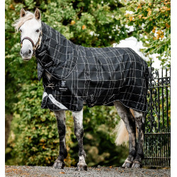 Manta Horseware Rhino Turnout Pony Bundle con forro de 0 g y 200 g Cuadros negros / negro y blanco Manta Horseware Rhino Turnout Pony Bundle con forro de 0 g y 200 g Cuadros negros / negro y blanco