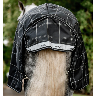 Manta Horseware Rhino Turnout Pony Bundle con forro de 0 g y 200 g Cuadros negros / negro y blanco Manta Horseware Rhino Turnout Pony Bundle con forro de 0 g y 200 g Cuadros negros / negro y blanco