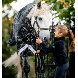 Manta Horseware Rhino Turnout Pony Bundle con forro de 0 g y 200 g Cuadros negros / negro y blanco Manta Horseware Rhino Turnout Pony Bundle con forro de 0 g y 200 g Cuadros negros / negro y blanco