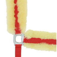 Cabezada Equi-Theme "Mouton véritable" Roja