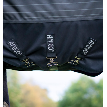 Manta Horseware Amigo 1200D FieldSafe Reflectech Plus Turnout 250 g Negro / negro reflectante Manta Horseware Amigo 1200D FieldSafe Reflectech Plus Turnout 250 g Negro / negro reflectante
