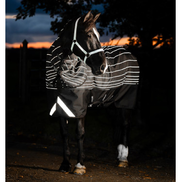 Manta Horseware Amigo 1200D FieldSafe Reflectech Plus Turnout 250 g Negro / negro reflectante Manta Horseware Amigo 1200D FieldSafe Reflectech Plus Turnout 250 g Negro / negro reflectante