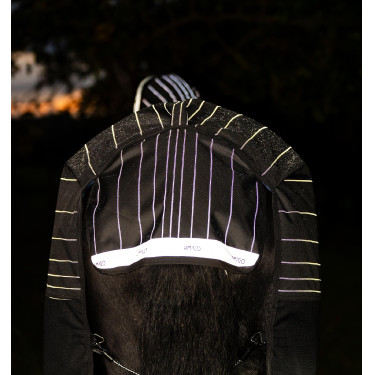 Manta Horseware Amigo 1200D FieldSafe Reflectech Plus Turnout 250 g Negro / negro reflectante Manta Horseware Amigo 1200D FieldSafe Reflectech Plus Turnout 250 g Negro / negro reflectante
