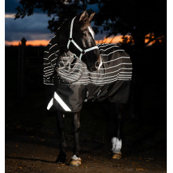 Manta Horseware Amigo 1200D FieldSafe Reflectech Plus Turnout 250 g Negro / negro reflectante Manta Horseware Amigo 1200D FieldSafe Reflectech Plus Turnout 250 g Negro / negro reflectante
