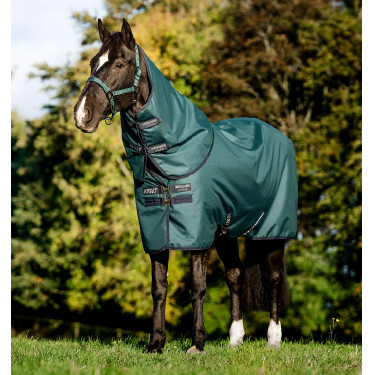 Manta Horseware Amigo Ripstop 900D Plus Poney Turnout 0g Verde dinastía / marino / plata