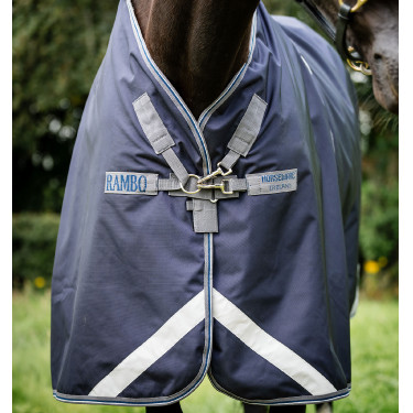 Manta Horseware Rambo Optimo Bundle 0g + Liner 200g Marino / tormenta / gris plateado Azul marino